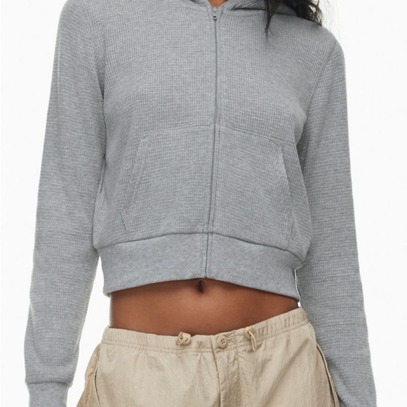 Tna Aritzia Waffle knit hoodie S. Taupe - Picture 4 of 4
